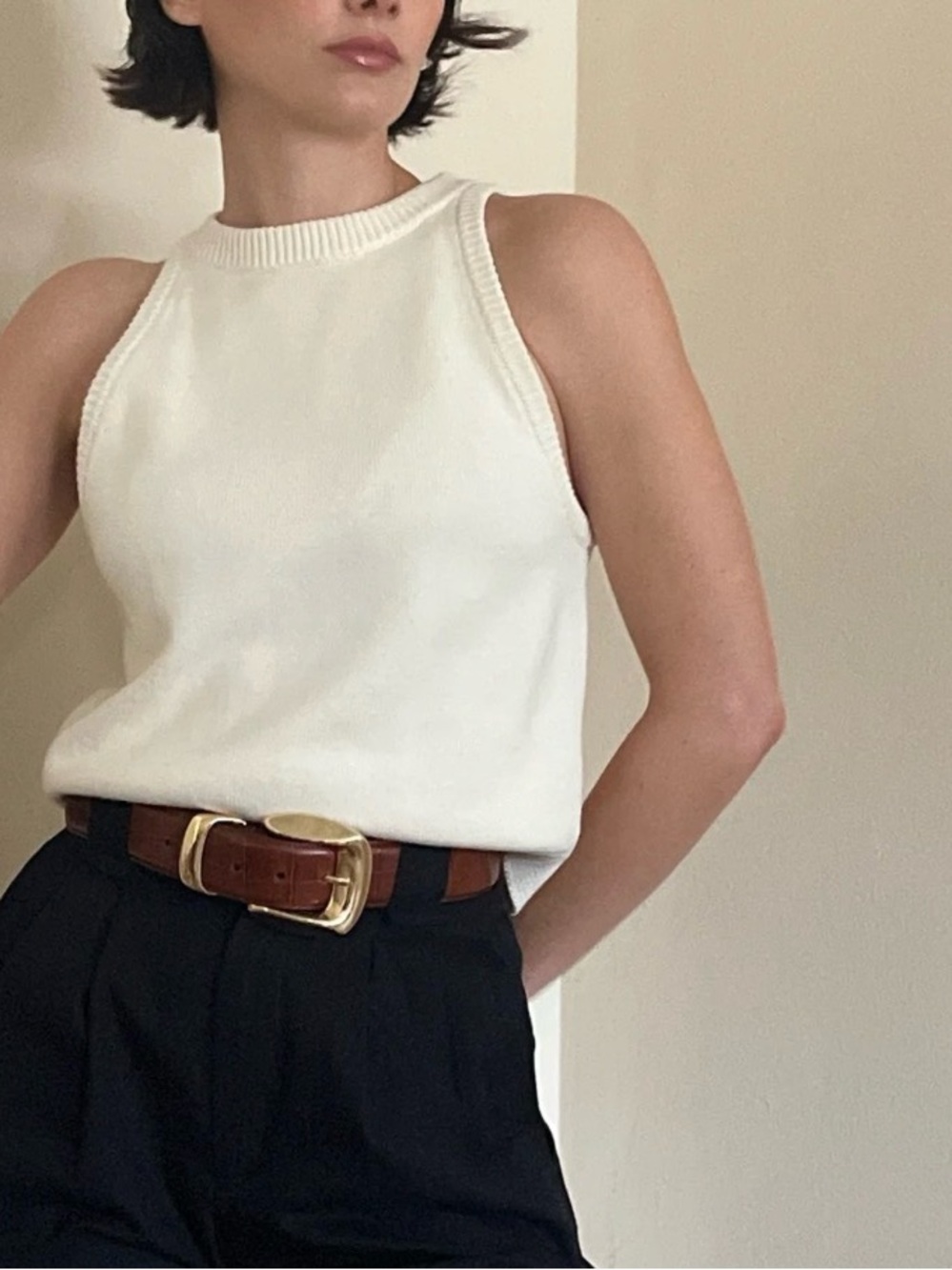 Na Nin Georgina Pima Cotton Halter Tank Top - size 1